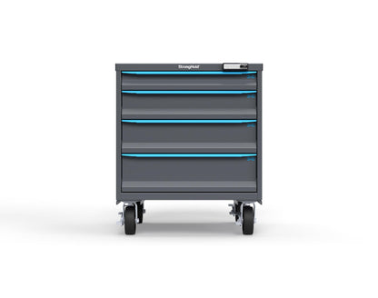 Modular Drawer 14 GA Storage Cabinet with 4 total Drawers - 30 In. W x 29 In. D x 36 In H. - 3" Drawers x 1, 5" Drawers x 1, 6" Drawers x 1, 7" Drawers x 1 - 6" Casters - 30 In. W x 29 In. D x 36 In H - S3036-PCRAS-0403FS-5012-CompX-Regulator