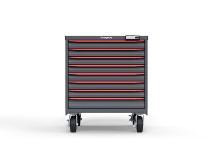 Modular Drawer 14 GA Storage Cabinet with 8 total Drawers - 30 In. W x 29 In. D x 36 In H. - 2" Drawers x 7, 3" Drawers x 1 - 6" Casters - 30 In. W x 29 In. D x 36 In H - S3036-PCRAS-0801DS-3001-CompX-Regulator