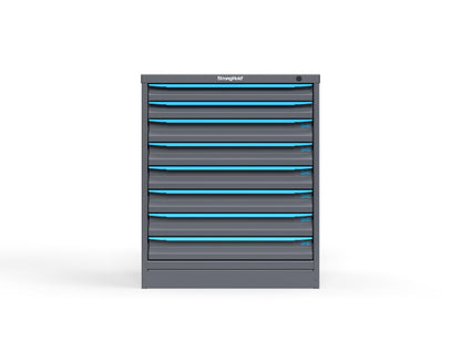 Modular Drawer 14 GA Storage Cabinet with 8 total drawers -2" Drawers x2, 3" Drawers x6 - 3" Integrated Legs - 30 In. W x 29 In. D x 36 In H. - S3036-PPDAS-0803FS-5012