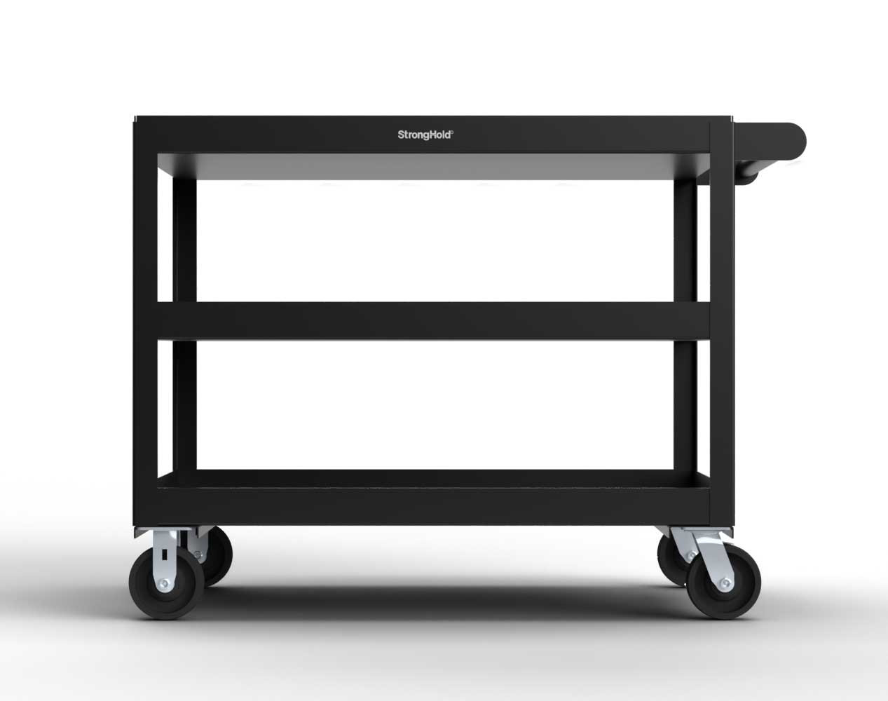 Extreme Duty 12 GA Mobile Service Cart with 12 GA Steel Top, 3 Shelves - 48 in. W x 32 in. D x 40 in. H