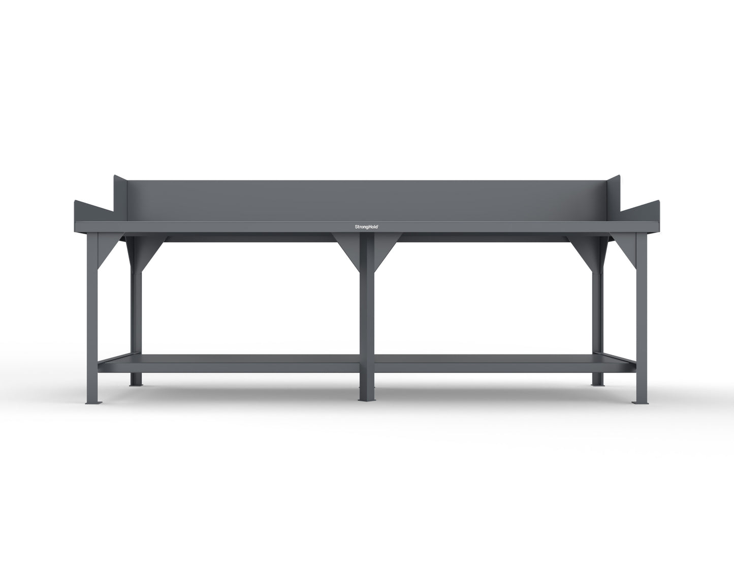 Extreme Duty 7 GA Shop Table with Side Guards, 1 Shelf - 108 In. W x 36 In. D x 46 In. H - T10836SG-7024