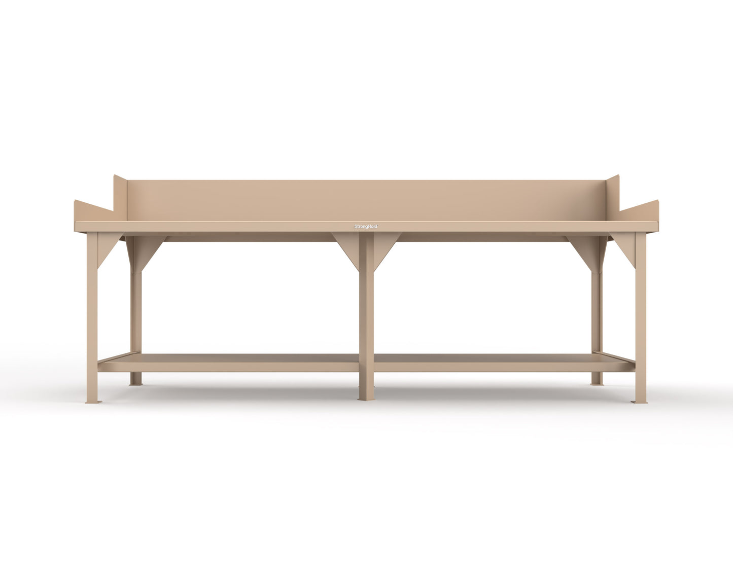 Extreme Duty 7 GA Shop Table with Side Guards, 1 Shelf - 108 In. W x 36 In. D x 46 In. H - T10836SG-1019