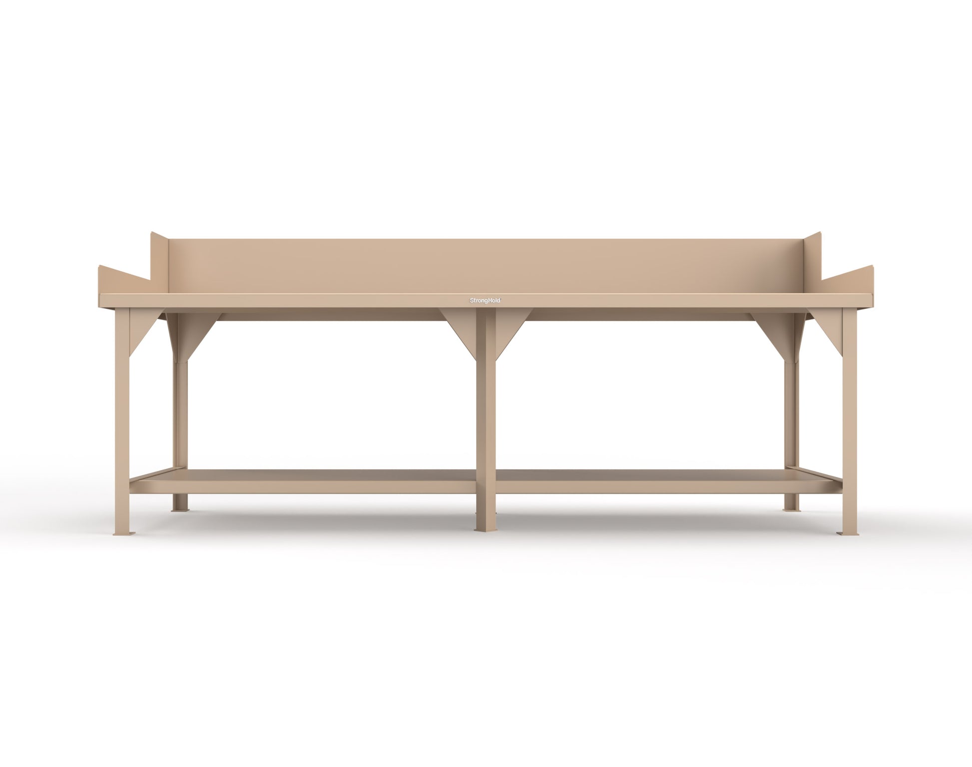 Extreme Duty 7 GA Shop Table with Side Guards, 1 Shelf - 108 In. W x 36 In. D x 46 In. H - T10836SG-1019