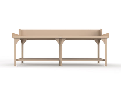 Extreme Duty 7 GA Shop Table with Side Guards, 1 Shelf - 108 In. W x 36 In. D x 46 In. H - T10836SG-1019