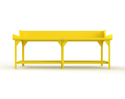 Extreme Duty 7 GA Shop Table with Side Guards, 1 Shelf - 108 In. W x 36 In. D x 46 In. H - T10836SG-1023
