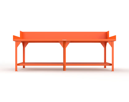 Extreme Duty 7 GA Shop Table with Side Guards, 1 Shelf - 108 In. W x 36 In. D x 46 In. H - T10836SG-2004