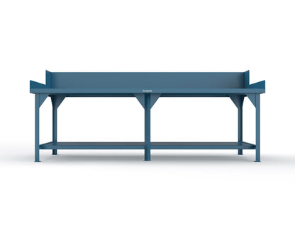 Extreme Duty 7 GA Shop Table with Side Guards, 1 Shelf - 108 In. W x 36 In. D x 46 In. H - T10836SG-5010