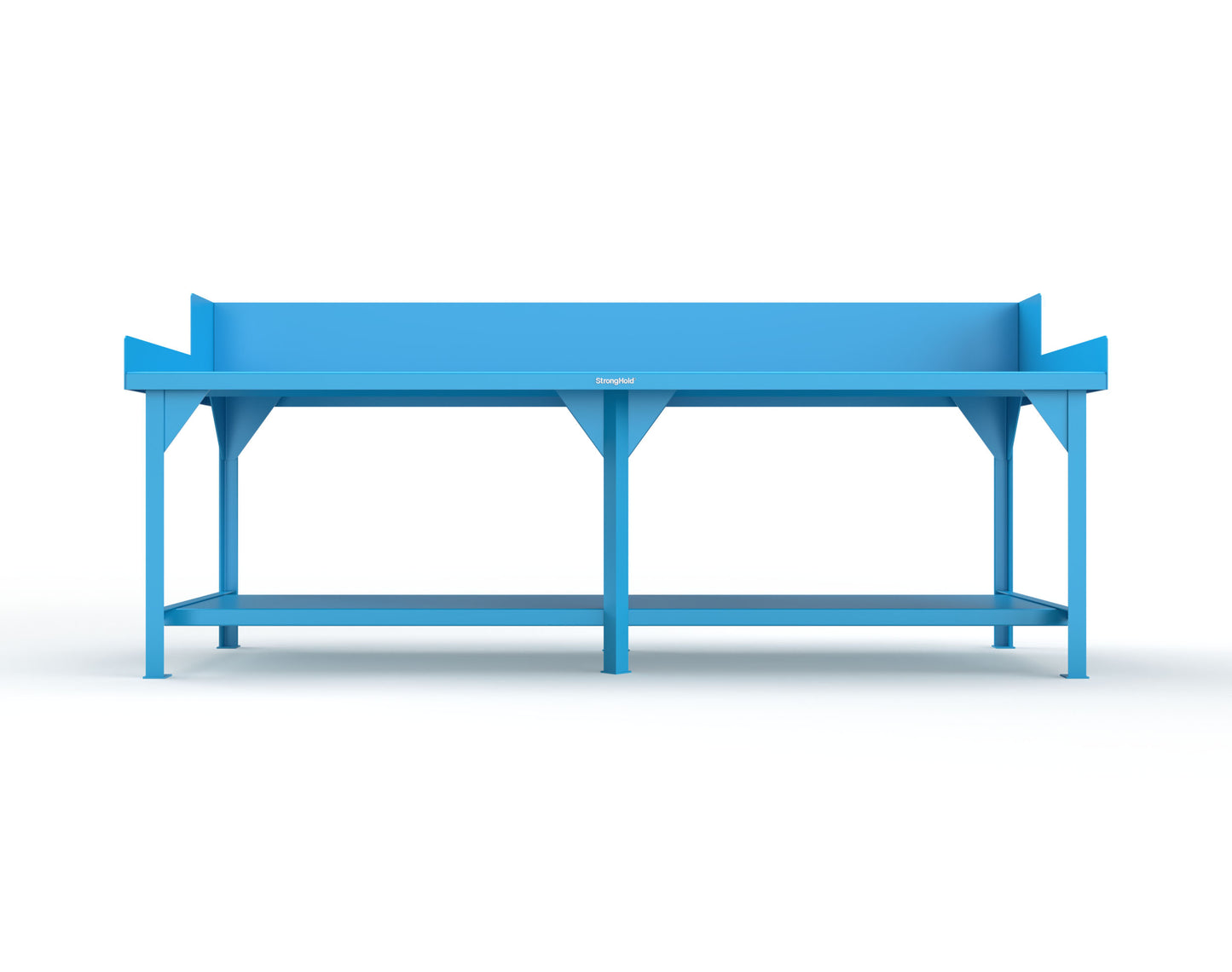 Extreme Duty 7 GA Shop Table with Side Guards, 1 Shelf - 108 In. W x 36 In. D x 46 In. H - T10836SG-5012