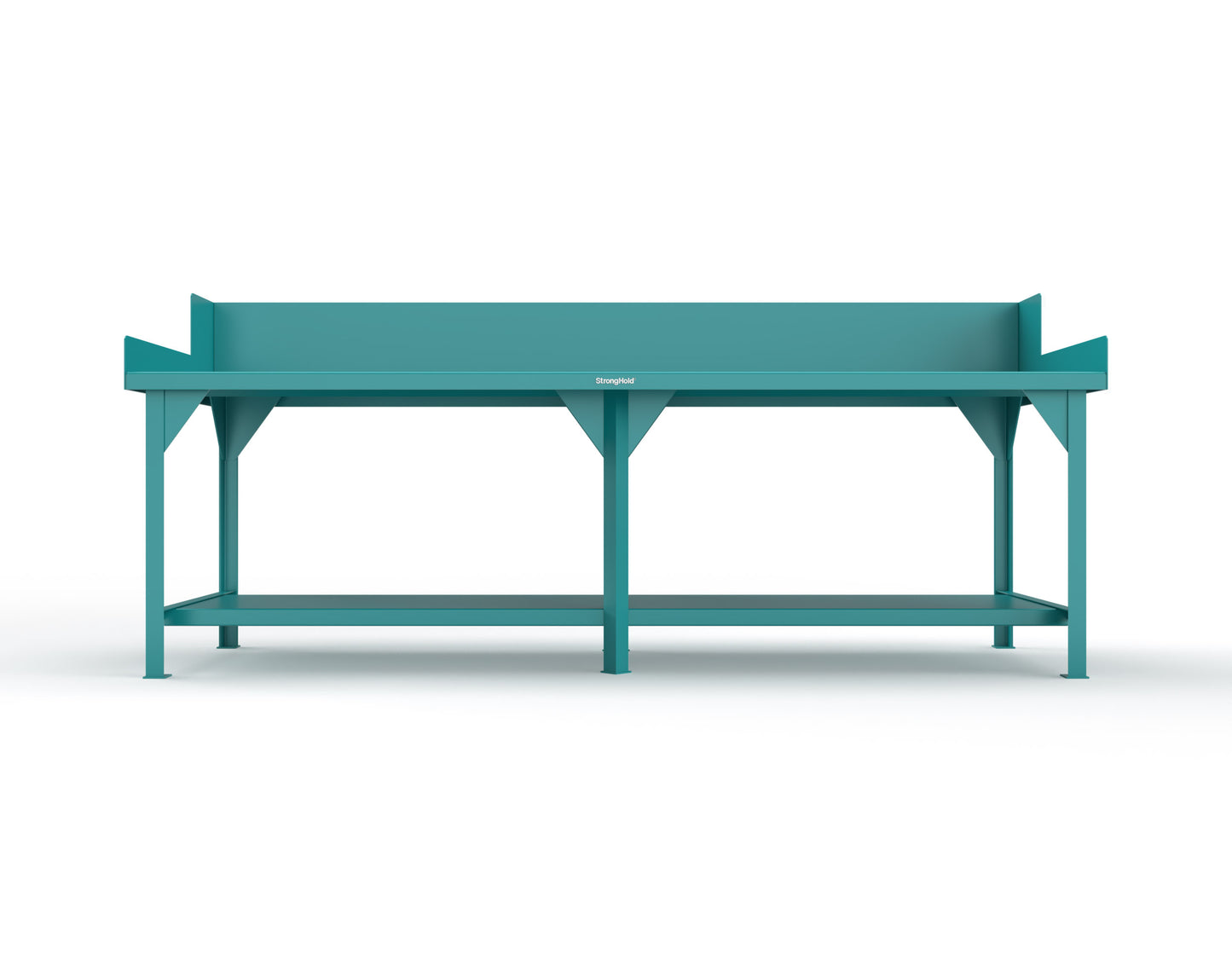 Extreme Duty 7 GA Shop Table with Side Guards, 1 Shelf - 108 In. W x 36 In. D x 46 In. H - T10836SG-5021