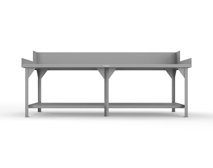 Extreme Duty 7 GA Shop Table with Side Guards, 1 Shelf - 108 In. W x 36 In. D x 46 In. H - T10836SG-7037
