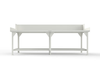 Extreme Duty 7 GA Shop Table with Side Guards, 1 Shelf - 108 In. W x 36 In. D x 46 In. H - T10836SG-9003