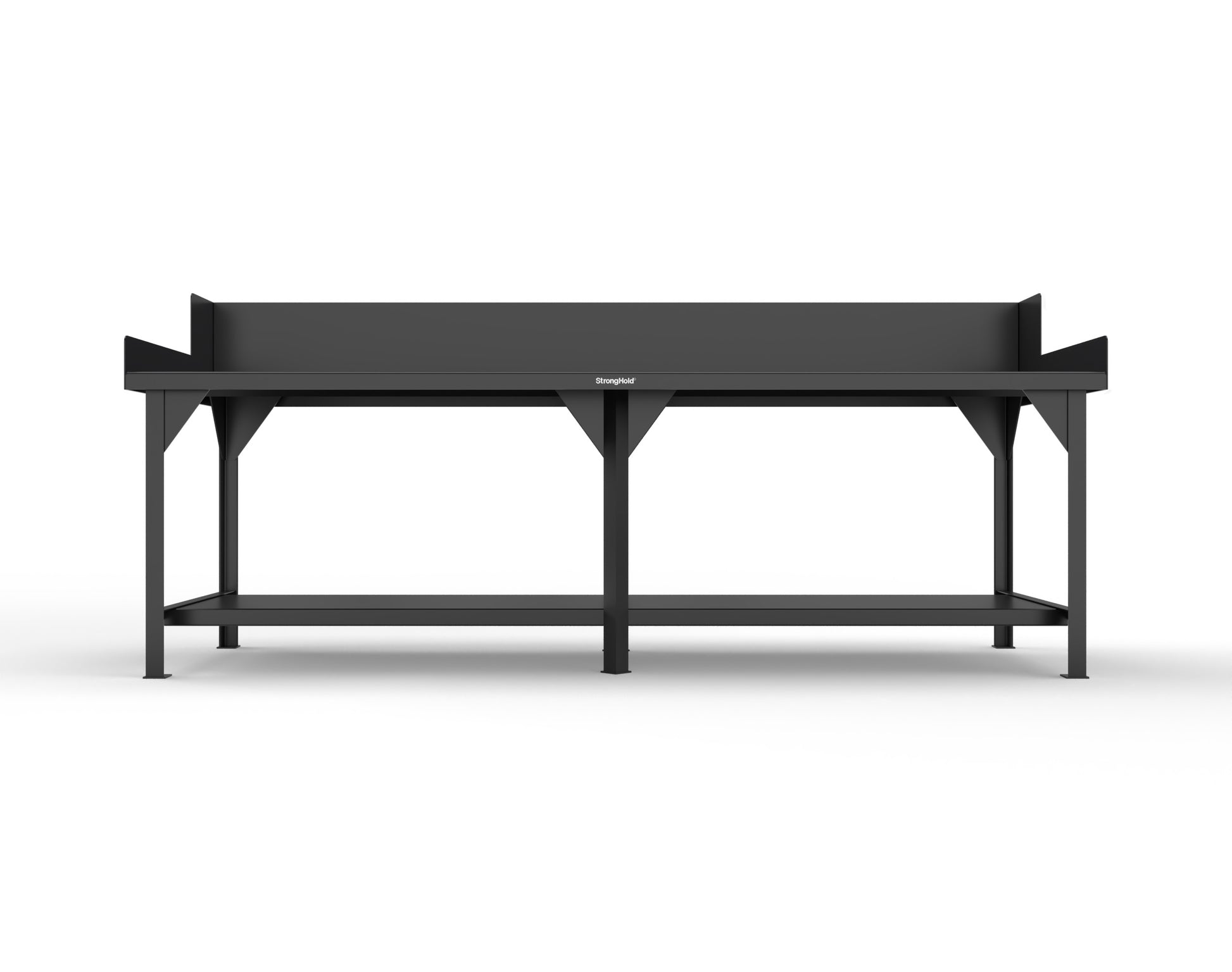 Extreme Duty 7 GA Shop Table with Side Guards, 1 Shelf - 108 In. W x 36 In. D x 46 In. H - T10836SG-9005