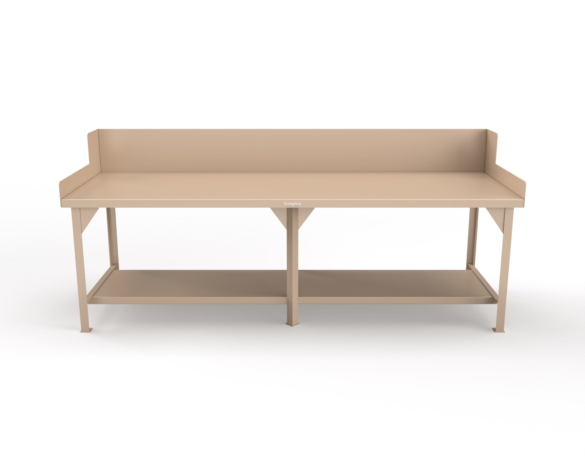 Extreme Duty 7 GA Shop Table with Side Guards, 1 Shelf - 108 In. W x 36 In. D x 46 In. H - T10836SG-1019