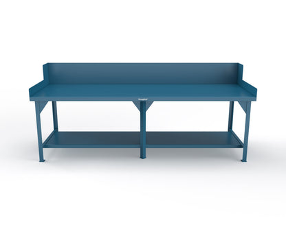 Extreme Duty 7 GA Shop Table with Side Guards, 1 Shelf - 108 In. W x 36 In. D x 46 In. H - T10836SG-5010