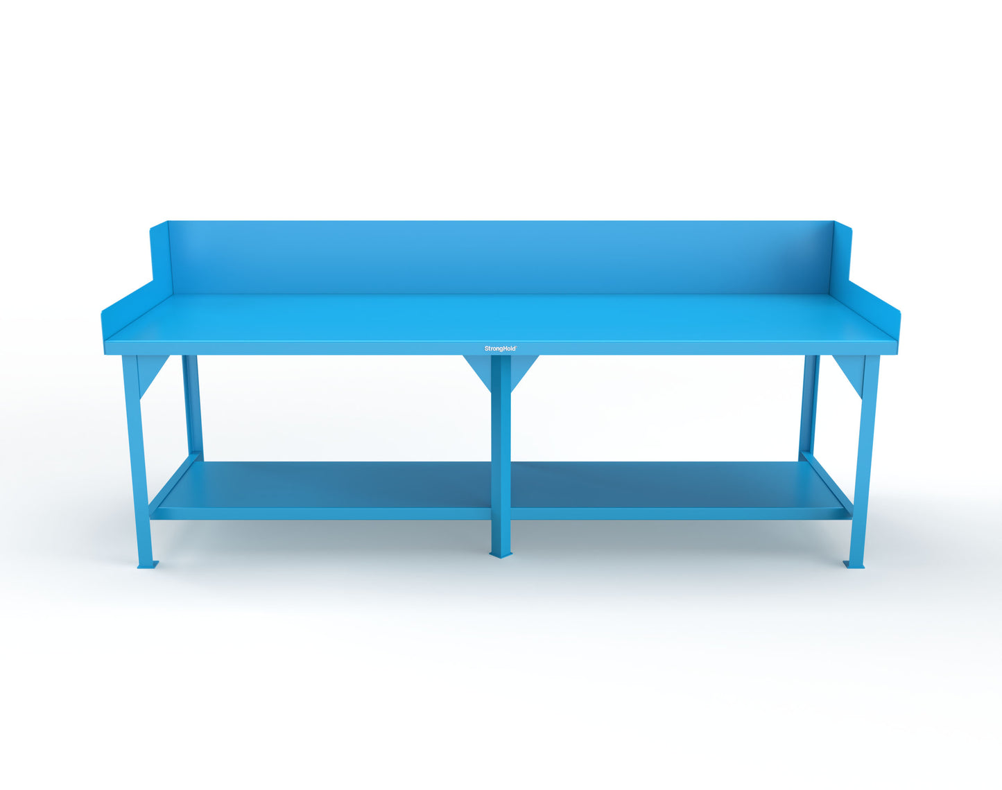 Extreme Duty 7 GA Shop Table with Side Guards, 1 Shelf - 108 In. W x 36 In. D x 46 In. H - T10836SG-5012