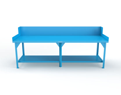 Extreme Duty 7 GA Shop Table with Side Guards, 1 Shelf - 108 In. W x 36 In. D x 46 In. H - T10836SG-5012