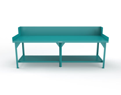 Extreme Duty 7 GA Shop Table with Side Guards, 1 Shelf - 108 In. W x 36 In. D x 46 In. H - T10836SG-5021
