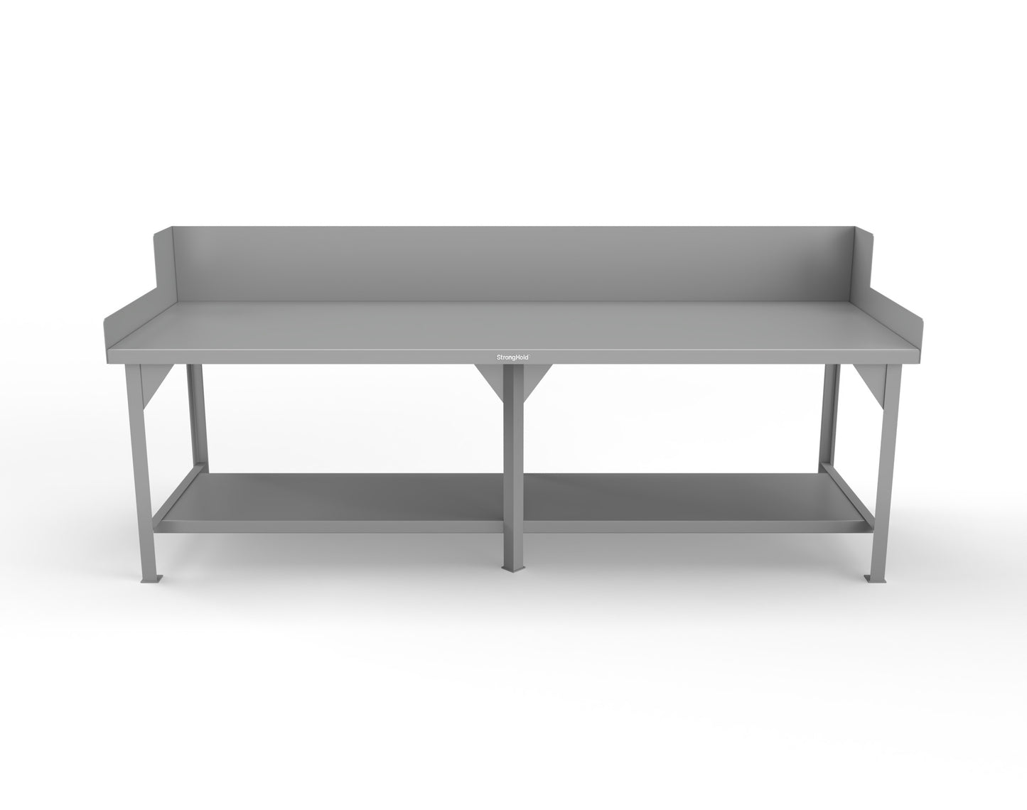 Extreme Duty 7 GA Shop Table with Side Guards, 1 Shelf - 108 In. W x 36 In. D x 46 In. H - T10836SG-7037
