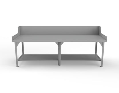 Extreme Duty 7 GA Shop Table with Side Guards, 1 Shelf - 108 In. W x 36 In. D x 46 In. H - T10836SG-7037