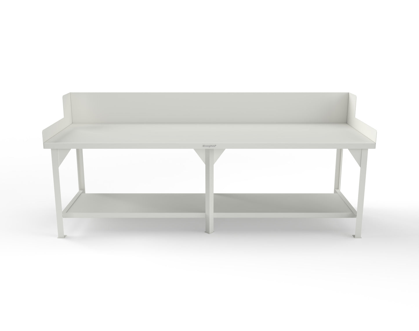 Extreme Duty 7 GA Shop Table with Side Guards, 1 Shelf - 108 In. W x 36 In. D x 46 In. H - T10836SG-9003
