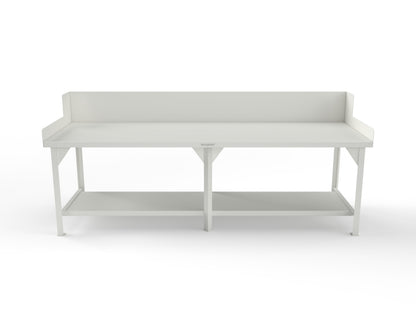Extreme Duty 7 GA Shop Table with Side Guards, 1 Shelf - 108 In. W x 36 In. D x 46 In. H - T10836SG-9003
