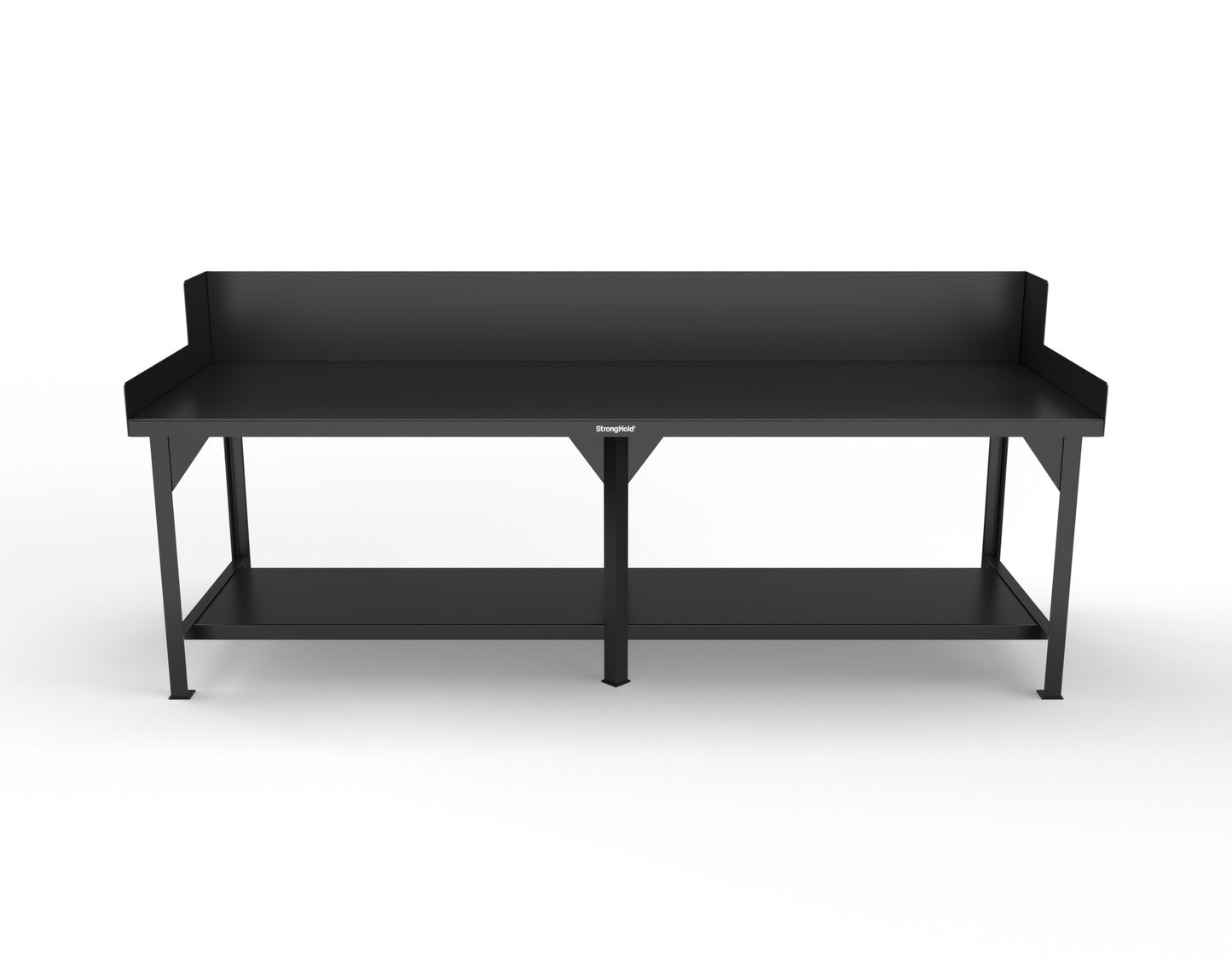 Extreme Duty 7 GA Shop Table with Side Guards, 1 Shelf - 108 In. W x 36 In. D x 46 In. H - T10836SG-9005