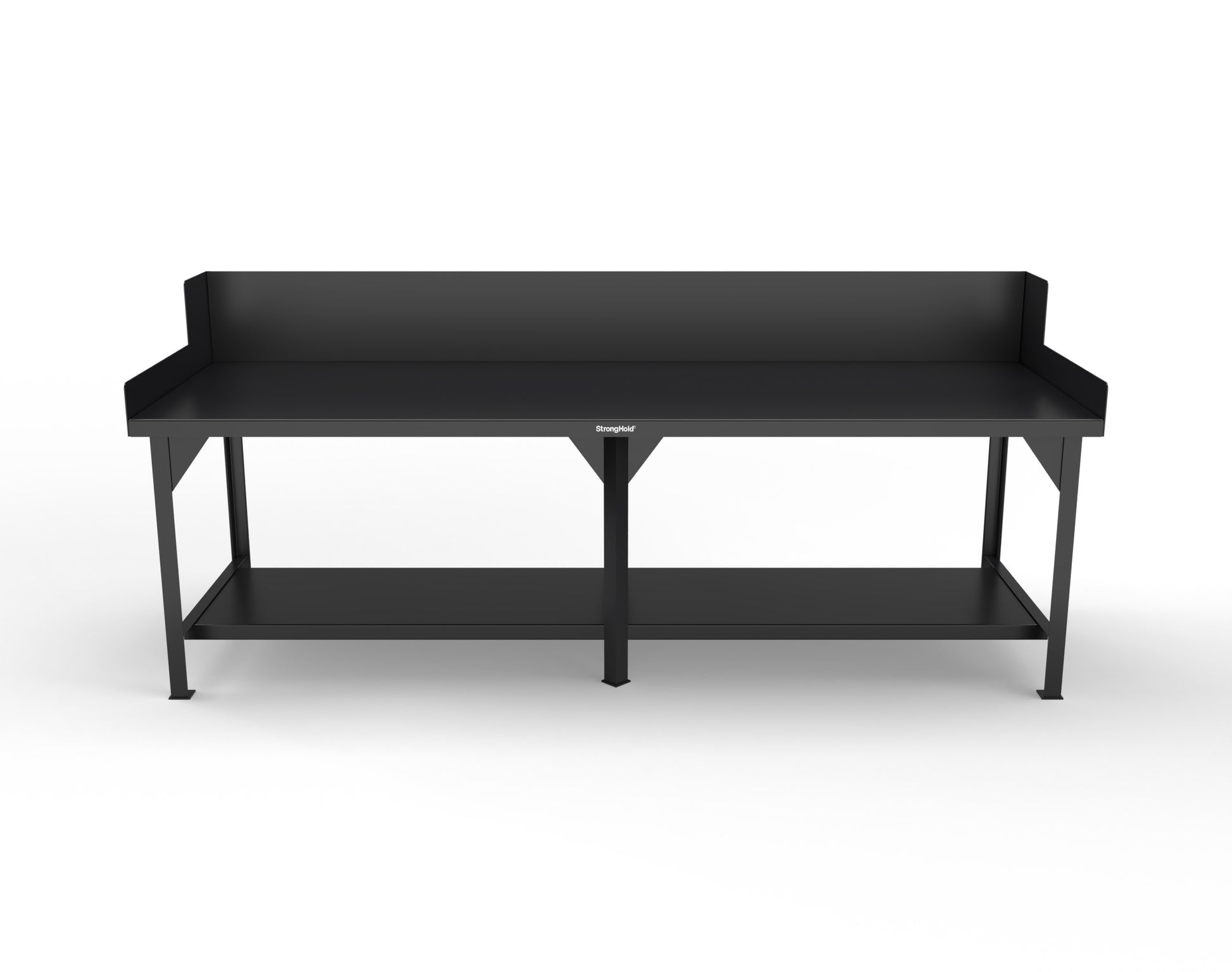 Extreme Duty 7 GA Shop Table with Side Guards, 1 Shelf - 108 In. W x 36 In. D x 46 In. H - T10836SG-9005