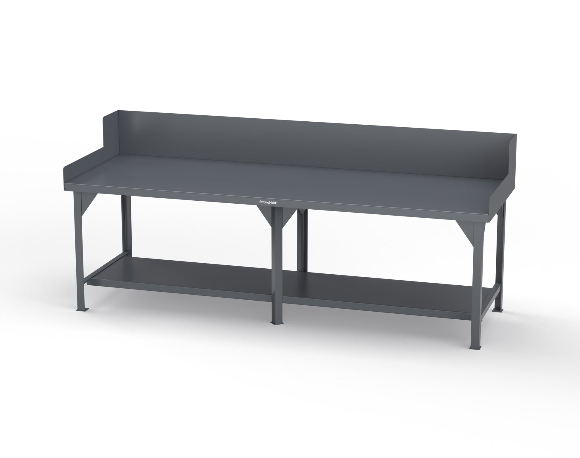 Extreme Duty 7 GA Shop Table with Side Guards, 1 Shelf - 108 In. W x 36 In. D x 46 In. H - T10836SG-7024