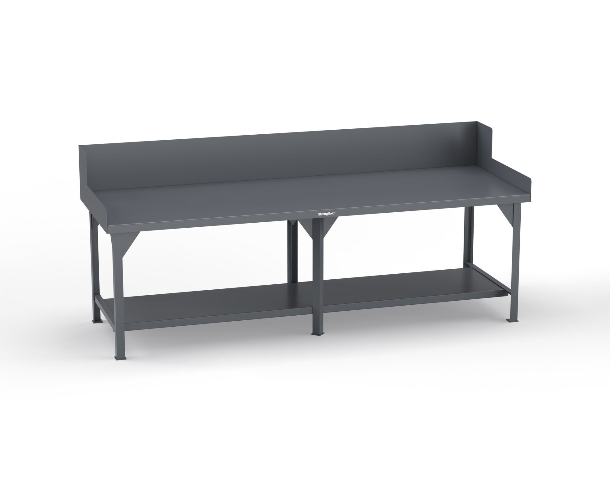 Extreme Duty 7 GA Shop Table with Side Guards, 1 Shelf - 108 In. W x 36 In. D x 46 In. H - T10836SG-7024