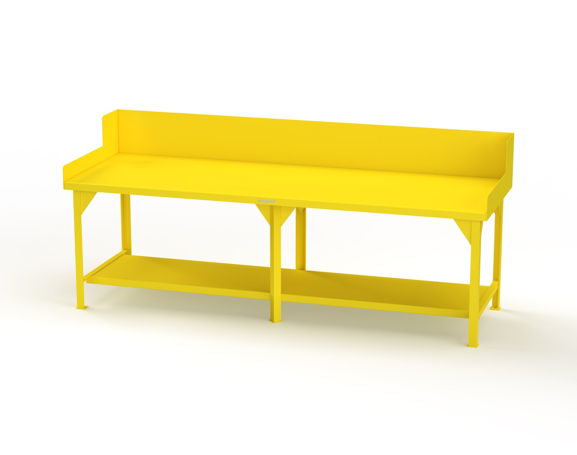 Extreme Duty 7 GA Shop Table with Side Guards, 1 Shelf - 108 In. W x 36 In. D x 46 In. H - T10836SG-1023
