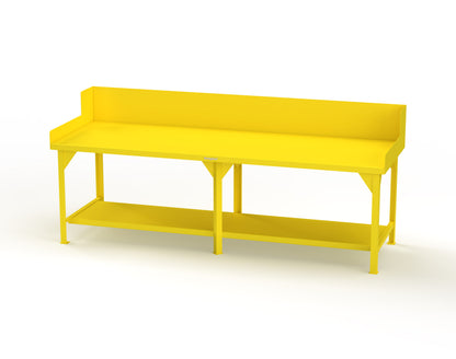 Extreme Duty 7 GA Shop Table with Side Guards, 1 Shelf - 108 In. W x 36 In. D x 46 In. H - T10836SG-1023