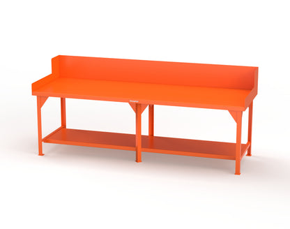 Extreme Duty 7 GA Shop Table with Side Guards, 1 Shelf - 108 In. W x 36 In. D x 46 In. H - T10836SG-2004