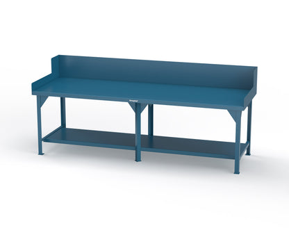 Extreme Duty 7 GA Shop Table with Side Guards, 1 Shelf - 108 In. W x 36 In. D x 46 In. H - T10836SG-5010