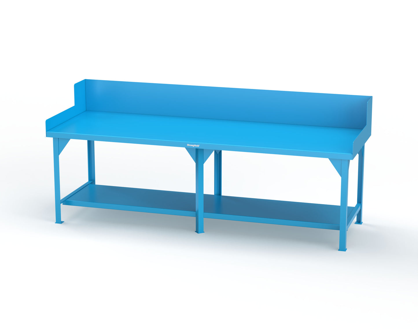Extreme Duty 7 GA Shop Table with Side Guards, 1 Shelf - 108 In. W x 36 In. D x 46 In. H - T10836SG-5012