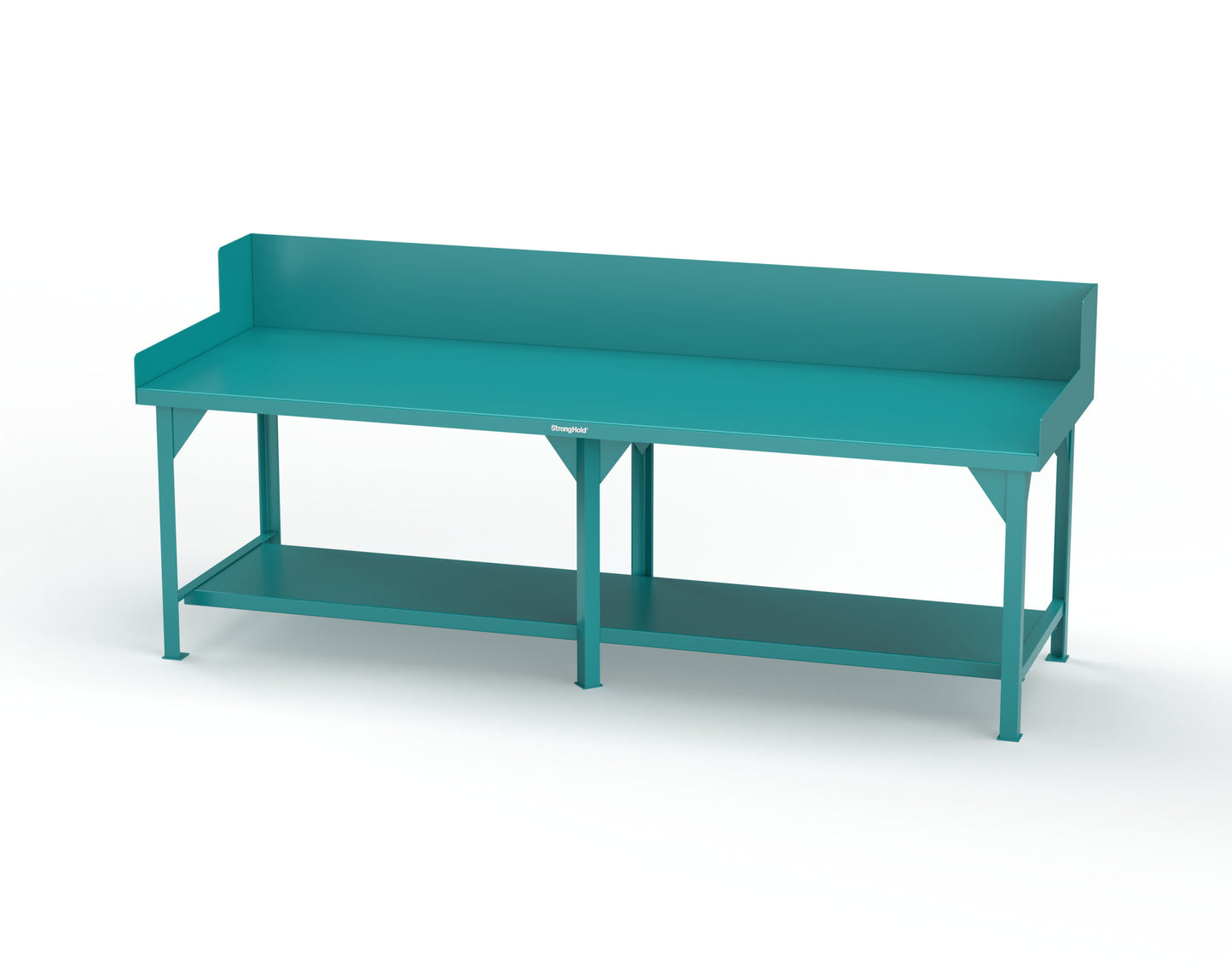 Extreme Duty 7 GA Shop Table with Side Guards, 1 Shelf - 108 In. W x 36 In. D x 46 In. H - T10836SG-5021