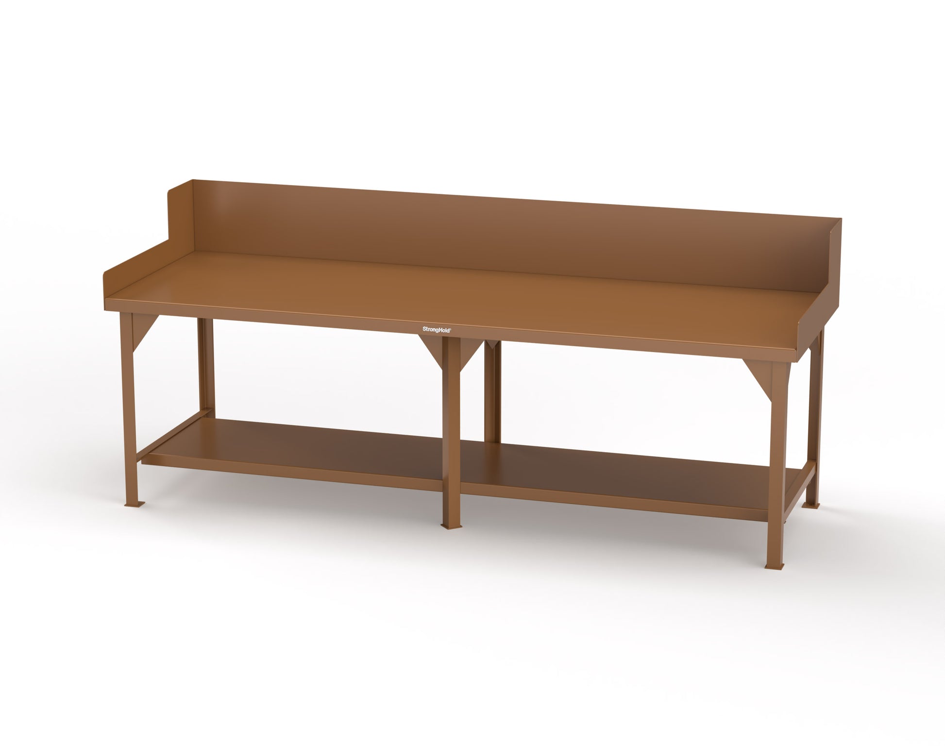 Extreme Duty 7 GA Shop Table with Side Guards, 1 Shelf - 108 In. W x 36 In. D x 46 In. H - T10836SG-8025