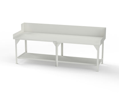 Extreme Duty 7 GA Shop Table with Side Guards, 1 Shelf - 108 In. W x 36 In. D x 46 In. H - T10836SG-9003