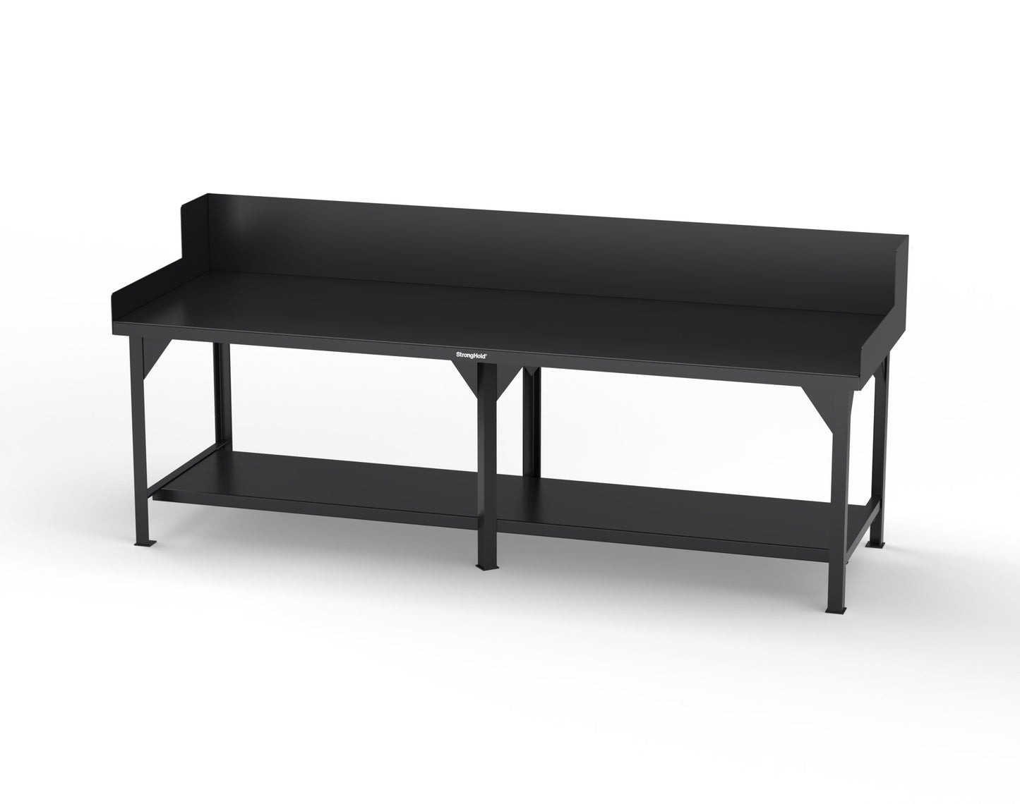 Extreme Duty 7 GA Shop Table with Side Guards, 1 Shelf - 108 In. W x 36 In. D x 46 In. H - T10836SG-9005