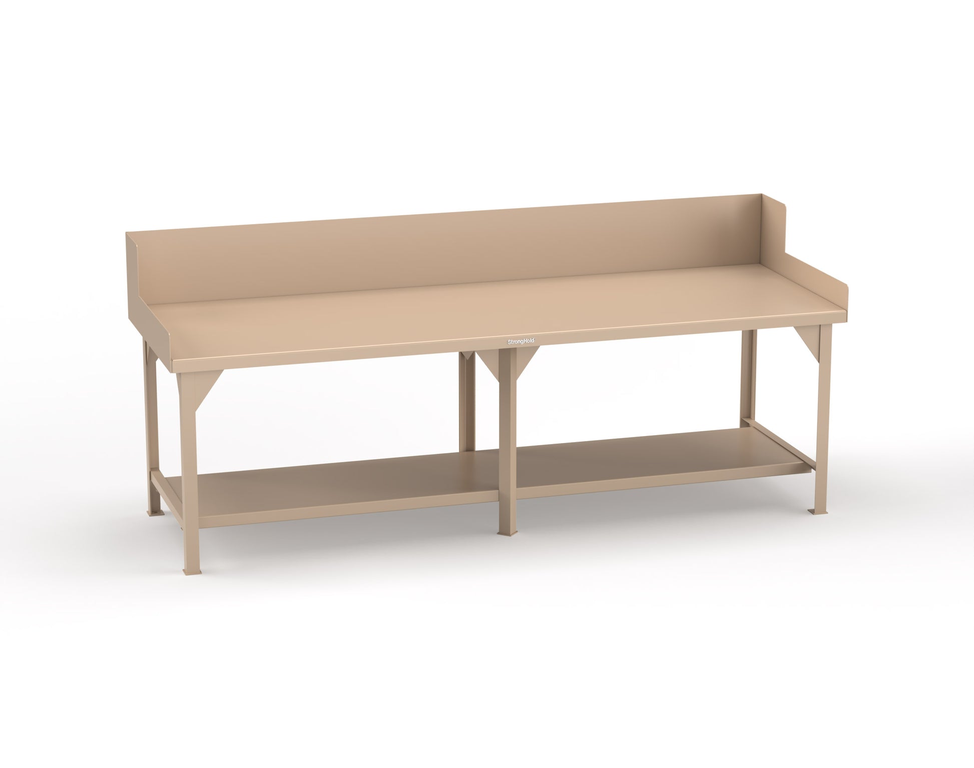 Extreme Duty 7 GA Shop Table with Side Guards, 1 Shelf - 108 In. W x 36 In. D x 46 In. H - T10836SG-1019