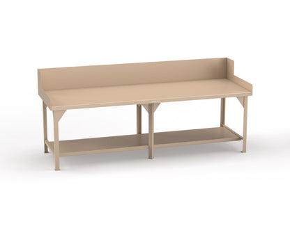 Extreme Duty 7 GA Shop Table with Side Guards, 1 Shelf - 108 In. W x 36 In. D x 46 In. H - T10836SG-1019