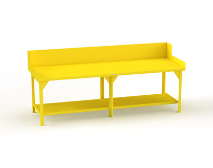 Extreme Duty 7 GA Shop Table with Side Guards, 1 Shelf - 108 In. W x 36 In. D x 46 In. H - T10836SG-1023