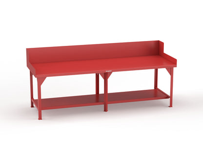 Extreme Duty 7 GA Shop Table with Side Guards, 1 Shelf - 108 In. W x 36 In. D x 46 In. H - T10836SG-3001
