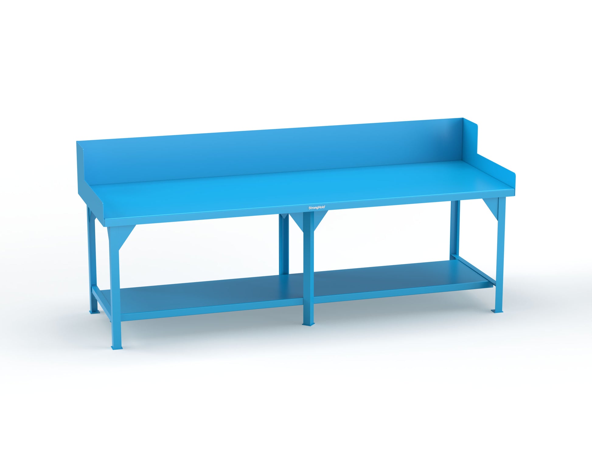 Extreme Duty 7 GA Shop Table with Side Guards, 1 Shelf - 108 In. W x 36 In. D x 46 In. H - T10836SG-5012