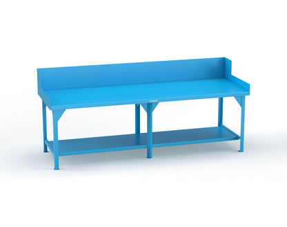 Extreme Duty 7 GA Shop Table with Side Guards, 1 Shelf - 108 In. W x 36 In. D x 46 In. H - T10836SG-5012