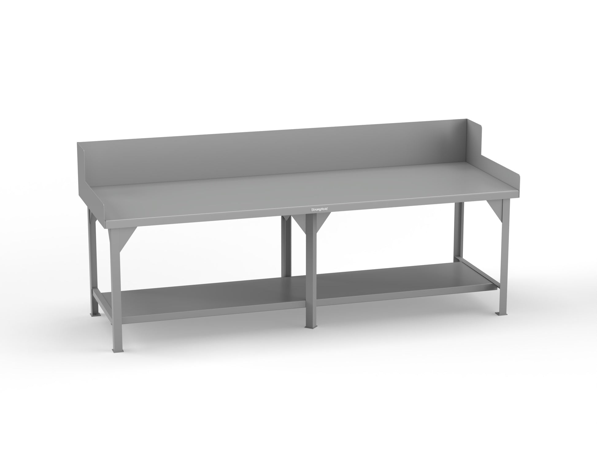 Extreme Duty 7 GA Shop Table with Side Guards, 1 Shelf - 108 In. W x 36 In. D x 46 In. H - T10836SG-7037