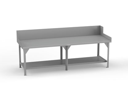 Extreme Duty 7 GA Shop Table with Side Guards, 1 Shelf - 108 In. W x 36 In. D x 46 In. H - T10836SG-7037