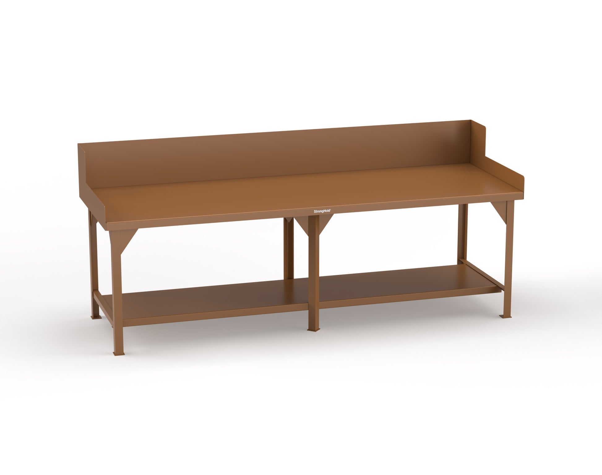 Extreme Duty 7 GA Shop Table with Side Guards, 1 Shelf - 108 In. W x 36 In. D x 46 In. H - T10836SG-8025