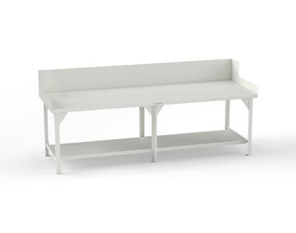 Extreme Duty 7 GA Shop Table with Side Guards, 1 Shelf - 108 In. W x 36 In. D x 46 In. H - T10836SG-9003