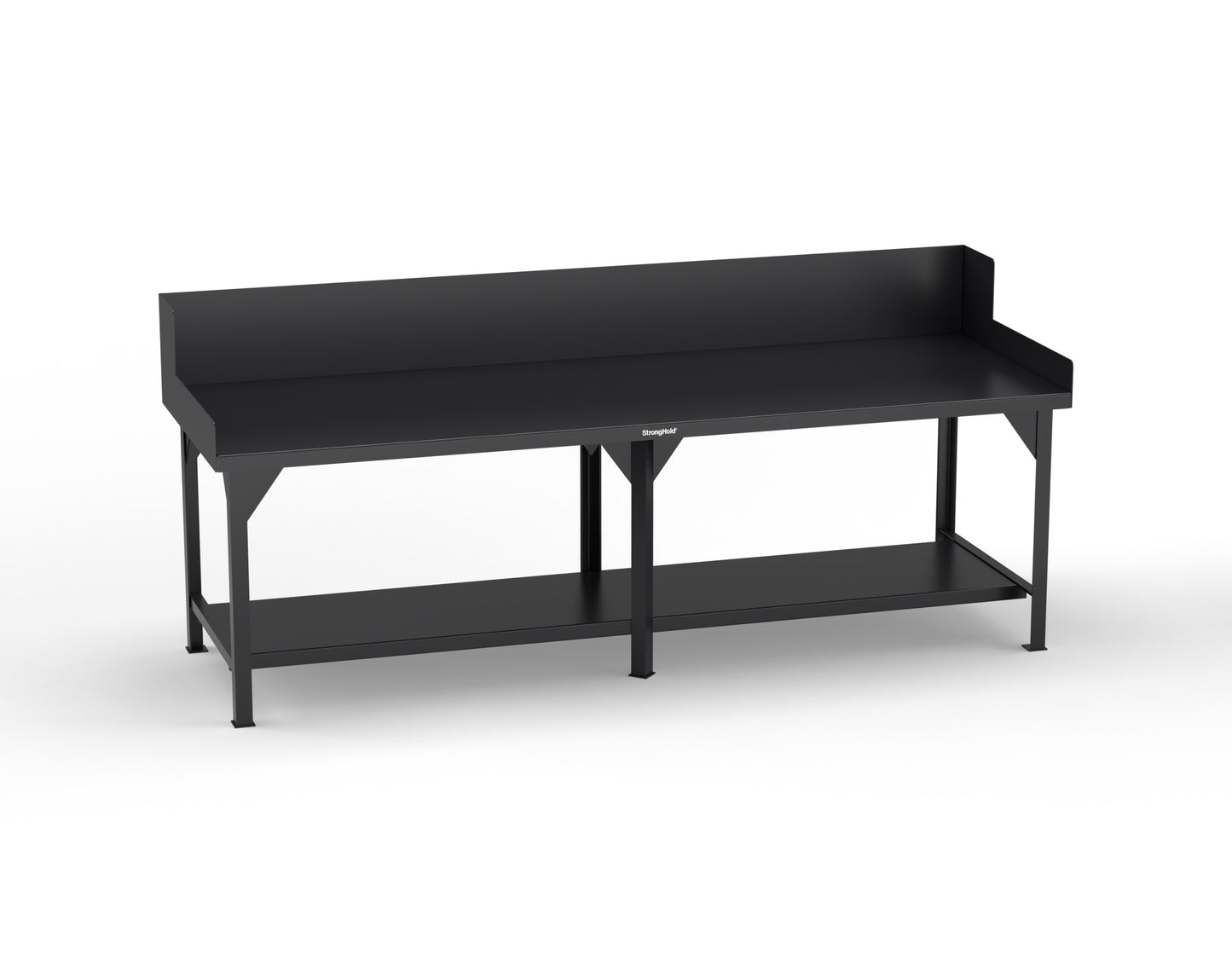 Extreme Duty 7 GA Shop Table with Side Guards, 1 Shelf - 108 In. W x 36 In. D x 46 In. H - T10836SG-9005