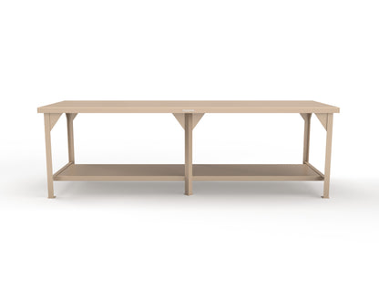 Extreme Duty 7 GA Shop Table with 1 Shelf - 108 In. W x 36 In. D x 34 In. H - T10836-1019